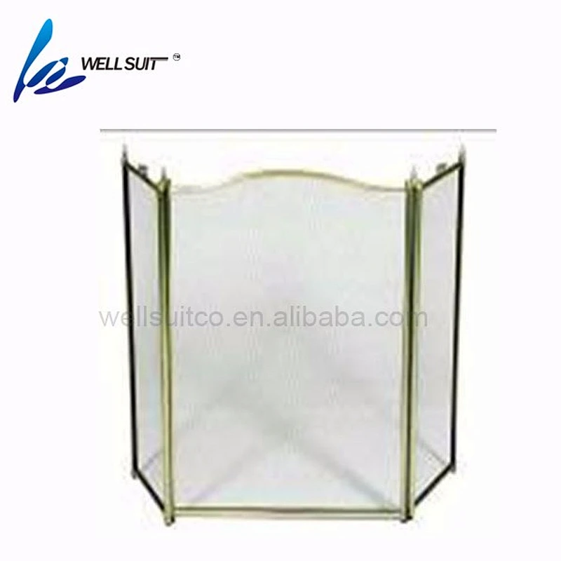 Fireplace screen Metal Fire Place Standing Gate Decorative Mesh Solid Baby Safe