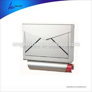Letter shape stainless steel mail box with lock rust proof water proof wall mounted mail box for sale
