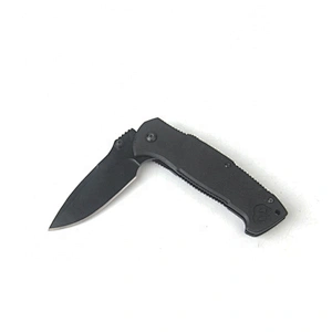 Portable folding utility pocket knife with black coating