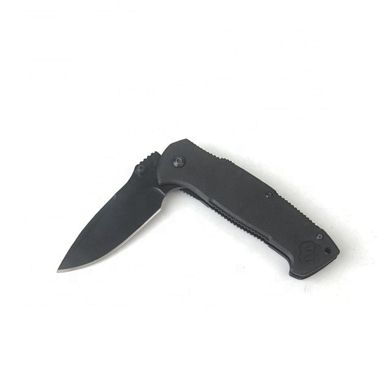 Portable folding utility pocket knife with black coating