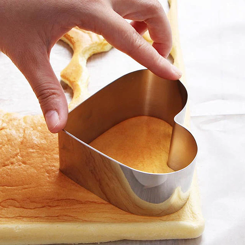 New design hot selling stainless steel heart shape baking tools cake mold cake ring cake mould set of 6pcs