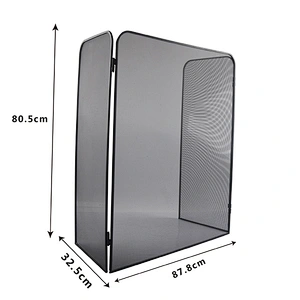 Unique painted wrought iron  Fireplace Screen Flat,Baby Safe Proof Fire Place Fence,Decorative Scroll Spark Guard Cover