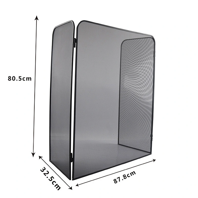 Unique painted wrought iron  Fireplace Screen Flat,Baby Safe Proof Fire Place Fence,Decorative Scroll Spark Guard Cover