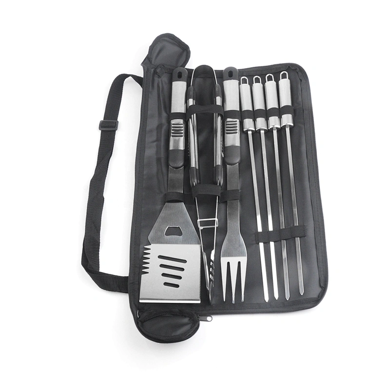 wholesale custom multi function barbecue portable outdoor  stainless steel 7pcs bbq grill tools set