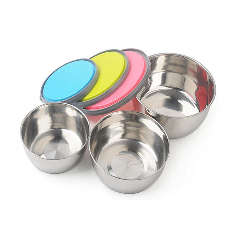 3Pcs set food container salad bowl disposable stainless steel mini fresh box