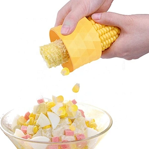 Corn Stripper,Manual Shucker Tool  Holder Stripping Cutter & Remover Grater  Kernel Remover Ginger