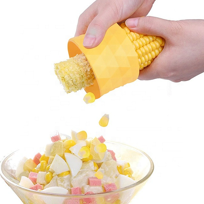 Corn Stripper,Manual Shucker Tool  Holder Stripping Cutter & Remover Grater  Kernel Remover Ginger