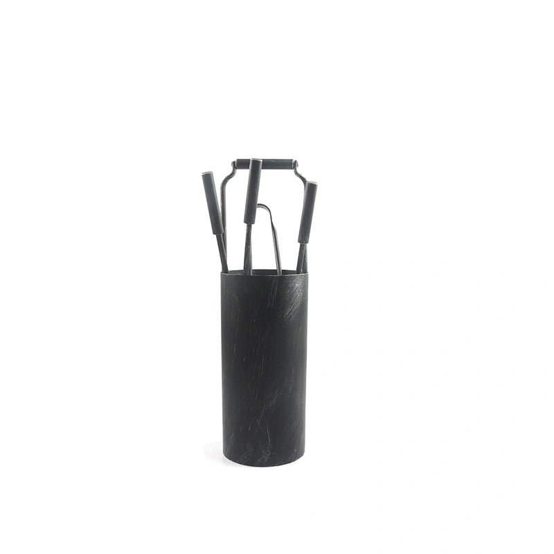 Fireplace accessories  black coating 5pcs modern fireplace tools outdoor for garden