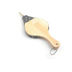 Customized Carved Flower Wooden Leather Antique Fireplace Accessories BBQ Hand Wood Bellows