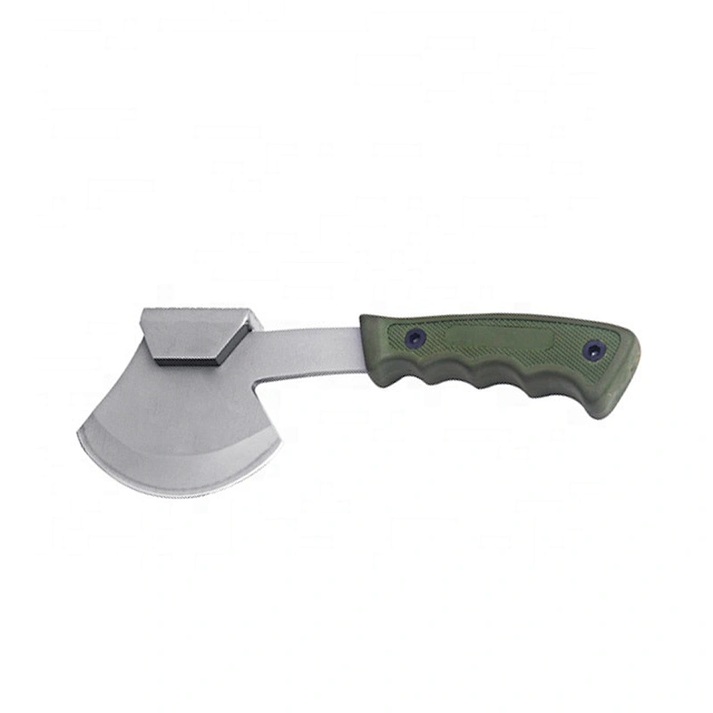 Stainless Steel Mini Small Satin Finished Hatchet Axe with Soft Touch Handle in Green Color