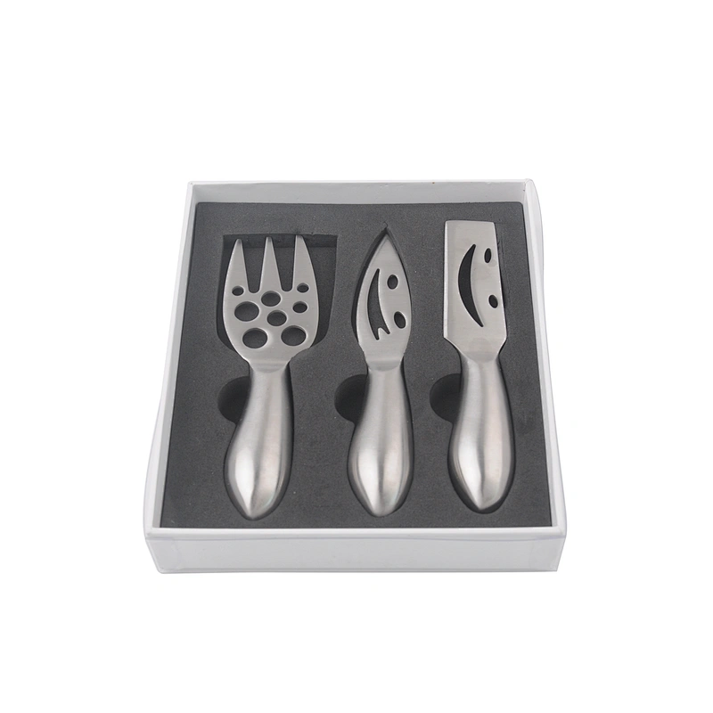 New Stylish wholesale soft types 3pcs stainless steel blade cheese knife set