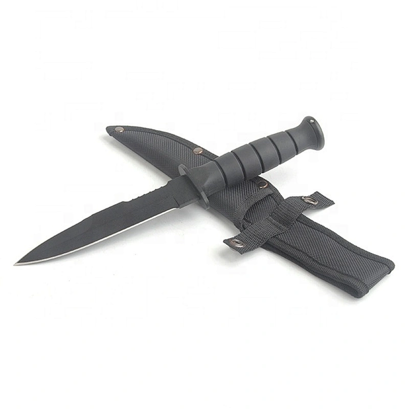 Glock Style Stainless Steel Outdoor Camping Survival Hunting Knife with Sheath
