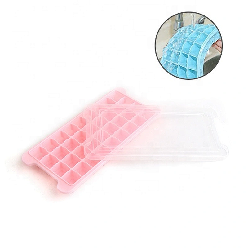 bpa free mini silicone ice cube tray with Removable PP Lid