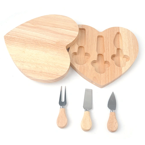 Wood Cheese Board Set with Cheese Tools Eco-friendly Round Cutting Board