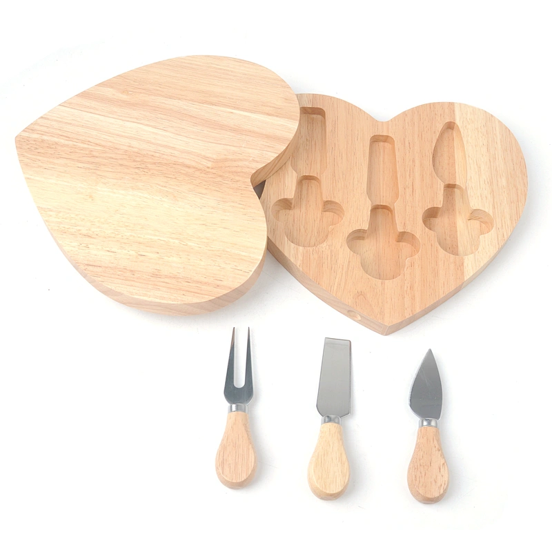Wood Cheese Board Set with Cheese Tools Eco-friendly Round Cutting Board
