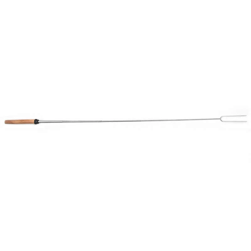 Product Stretch Stainless Steel Barbecue Fork Wood Handle Marshmallow Roasting BBQ Sticks