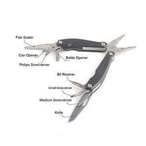 New Arrived 12  in 1 Multi-Purpose Stainless Steel Combination Plier Tools in Black