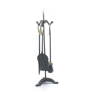 brass plated outdoor fireplace tools set