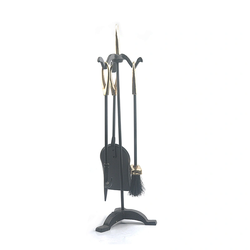 brass plated outdoor fireplace tools set