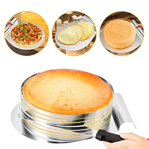 DIY Adjustable Retractable Circular Ring Cake Layered Slicer Baking Tool Kit Set Mousse Mould Slicing with turner set