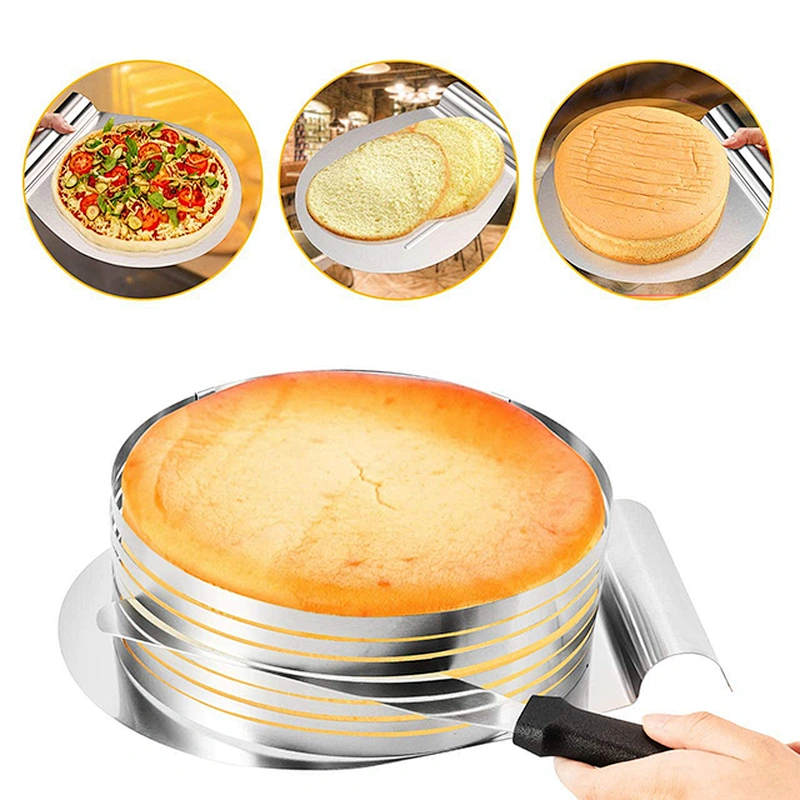 DIY Adjustable Retractable Circular Ring Cake Layered Slicer Baking Tool Kit Set Mousse Mould Slicing with turner set