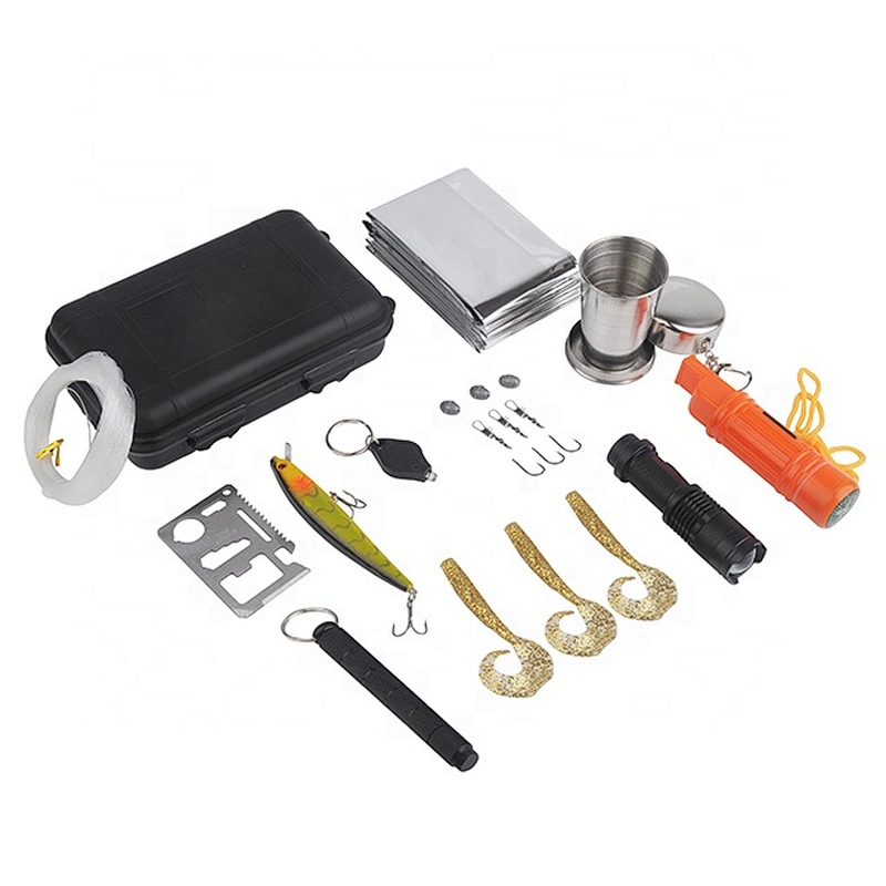 New professional multi purpose outdoor survival fishing kit with carry box