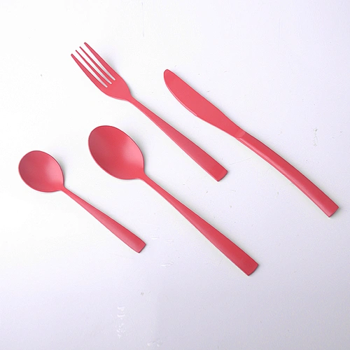 Amazon Hot Sale Shiny Polishing Stainless 18/10 Cutlery Set Black Handle