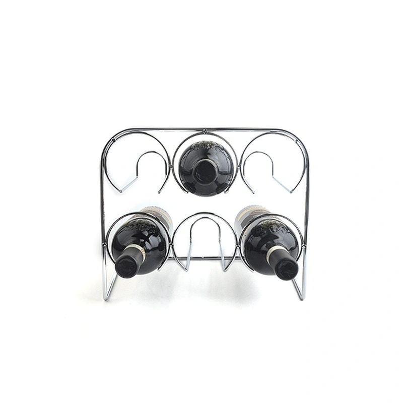 6 Bottle Wall Mounted Towel Champagne Storage Holder Black Metal Wall Hanging Wine Rack