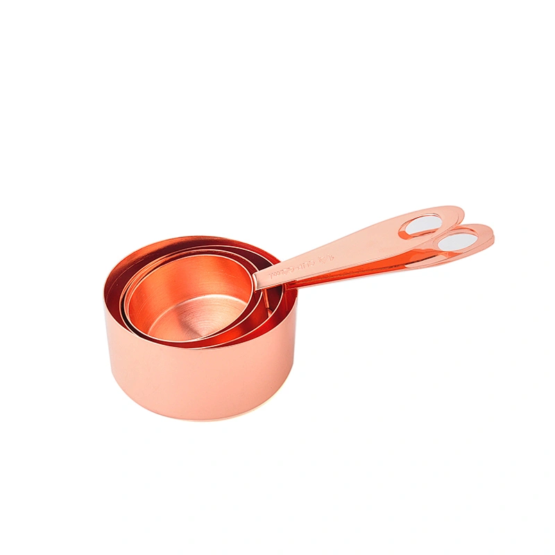 Hot Sale Stainless Steel Copper Plating Measuring Cups Set