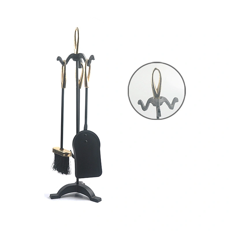 brass plated outdoor fireplace tools set