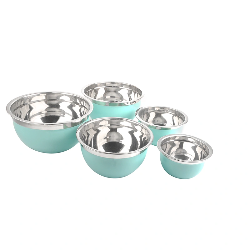 Stainless Steel Mixing Bowls Multi Color For Elegant Look Salad Bowl Painting Bowl
