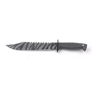 Zebra Pattern Printing Stainless Steel Outdoor Survival Hunting Knife