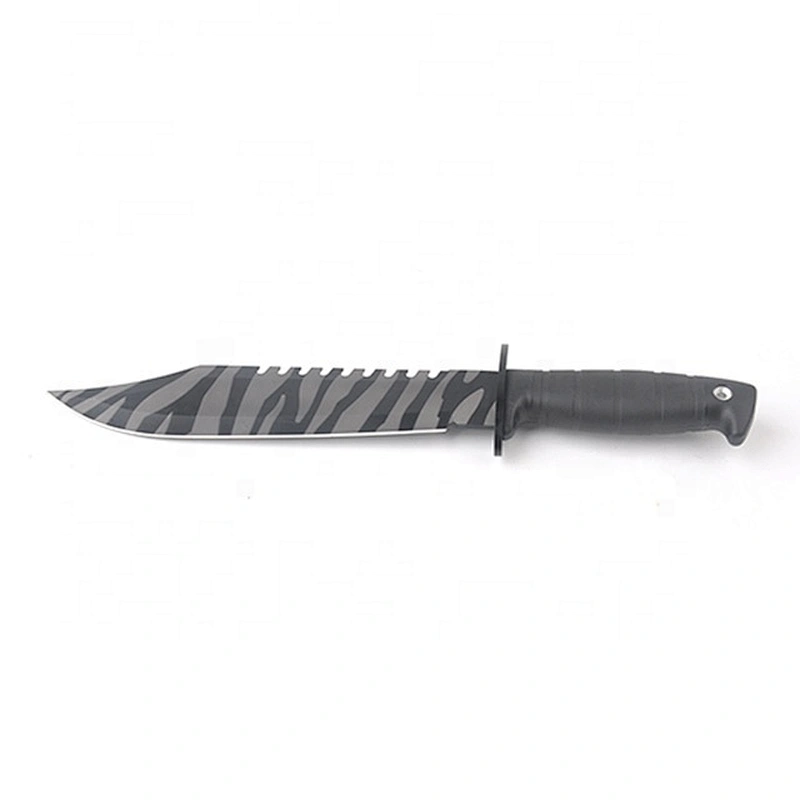 Zebra Pattern Printing Stainless Steel Outdoor Survival Hunting Knife