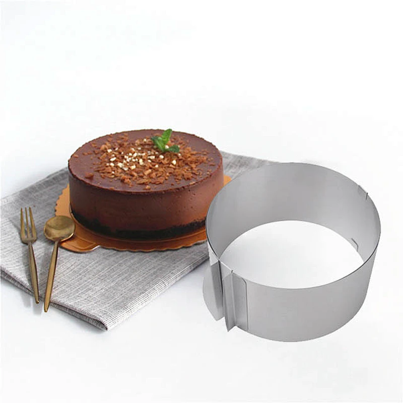 Popular food grade stainless steel   baking tools home use 6-12 inch adjustable cake mould