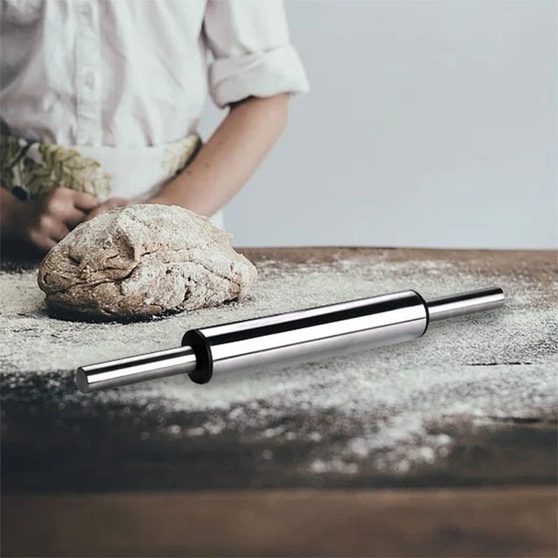 Wholesale Non-Stick Stainless Steel Metal Rolling Pin baking tools for Kitchen Gadget