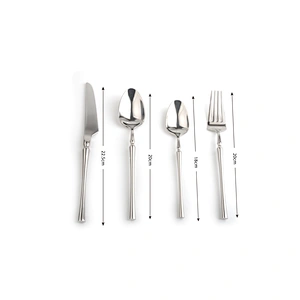 New Style Stainless Steel 18/10 Black Handle Gold Silver Plated Flatware Cutlery Set 6 pcs for Wedding Restaurant and Hotel