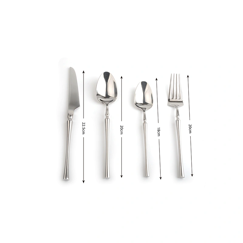 New Style Stainless Steel 18/10 Black Handle Gold Silver Plated Flatware Cutlery Set 6 pcs for Wedding Restaurant and Hotel