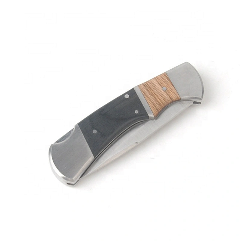 Professional best selling custom logo stainless steel wood handle pocket knife