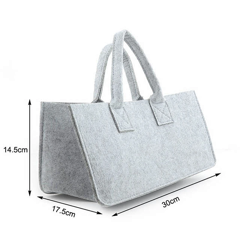 Best Selling Custom Logo Recycled Durable grey Shopping Bag felt firewood bag felt storage basket