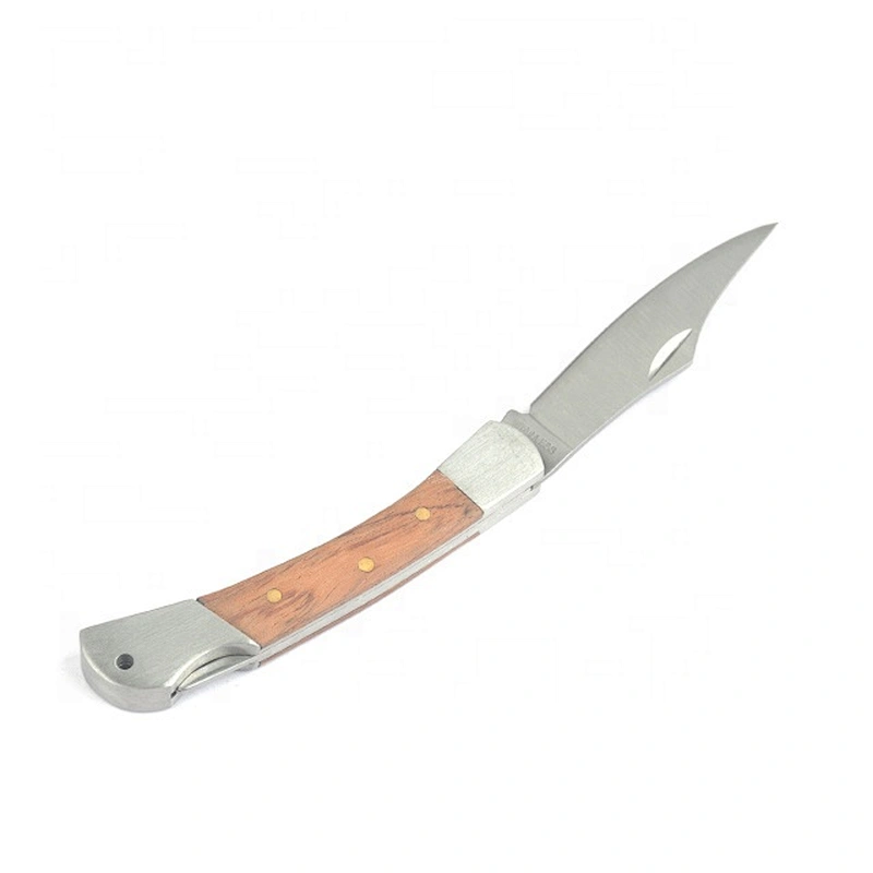 Classic Quality Stainless Steel Blade Folding Pocket Knife with Wooden Handle