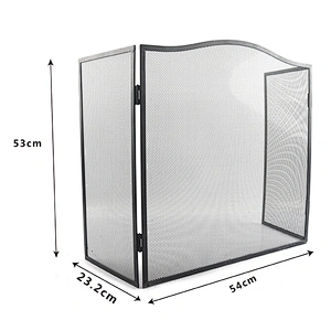 Iron Safe Proof Fence 3 Panel  Fireplace Screen Flat,Baby Safe Proof Fire Place Fence,Decorative Scroll Spark Guard Cover