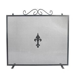 Metal Mesh Large Fire Gate Cover Single  Fireplace Screen Flat,Baby Safe Proof Fire Place Fence,Decorative Scroll Spark Guard