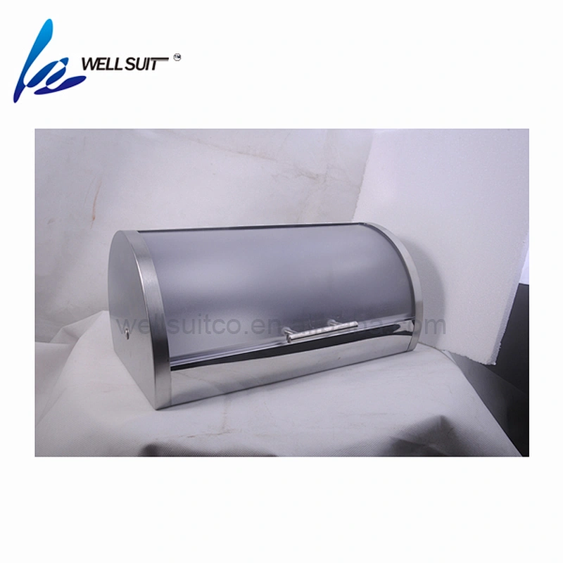 Hot Sale plastic with stainless steel bread box for kitchen counter bread bin