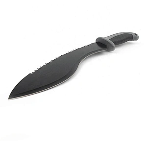 Double Side  Stainless Steel  Black Blade Outdoor Survival Hunting Long Machete With Nylon Sheath