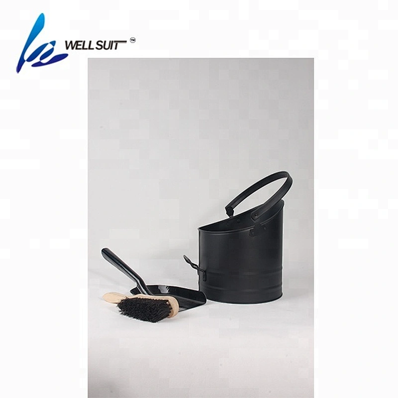 Pleasant Hearth Steel coal hod with shovel and brush