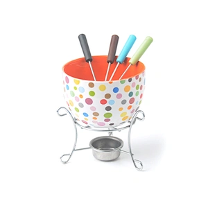 Houseware qualified dinnerware diy used mini brown chocolate fondue set for promotional
