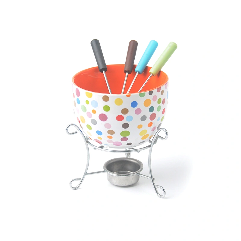 Houseware qualified dinnerware diy used mini brown chocolate fondue set for promotional