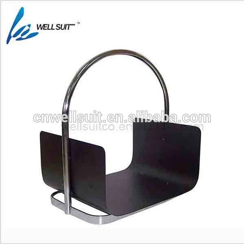 Black Decorative Metal Outdoor Indoor Log Bin Storage for Fireplace Firepit and Wood Stove Firewood Cut Wood Rack Holder