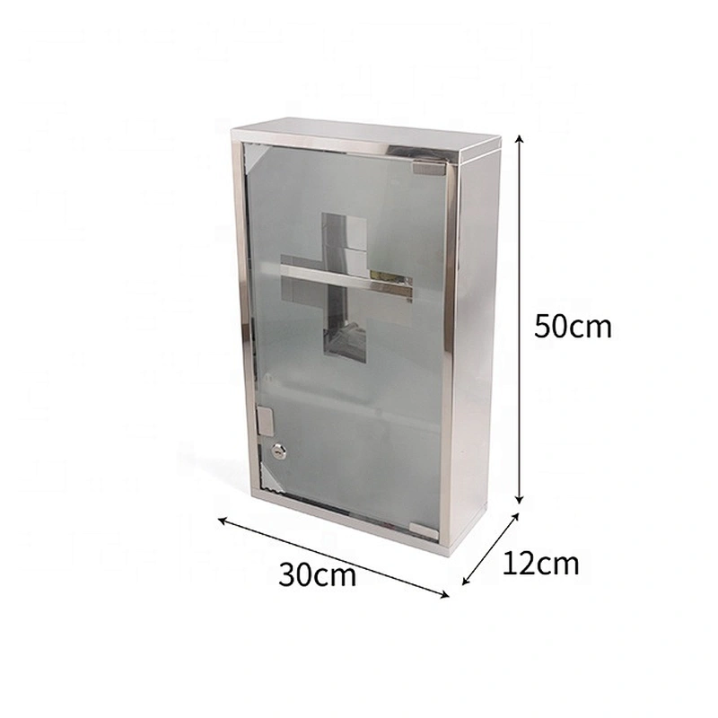 Home use bathroom wall mounted medicine storage box cross medicine cabinet for pharmacy