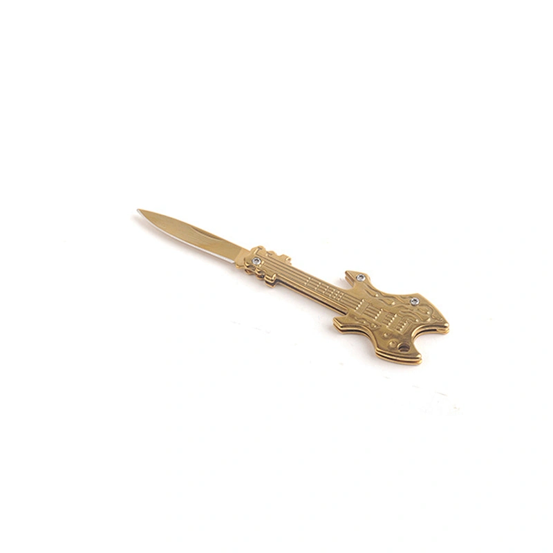 High Quality Guitar Shape Outdoor Camping Promotion Clasp Folding Pocket  Knife